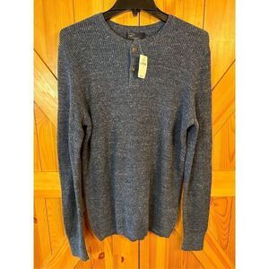 Gap Marled textured henley sweater Navy Size Medium nwt (3887)